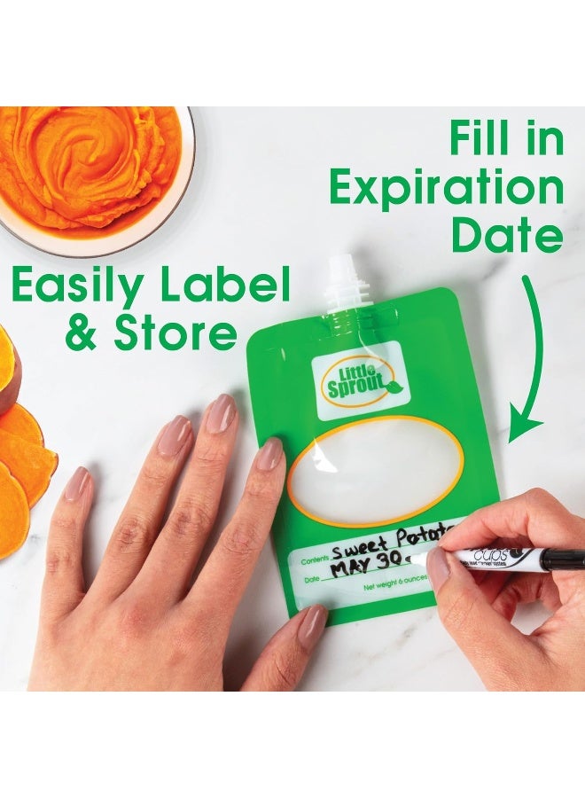 Sprout Cups Disposable 6oz Baby Food Storage Pouch Containers, 48 Pack - Image 3